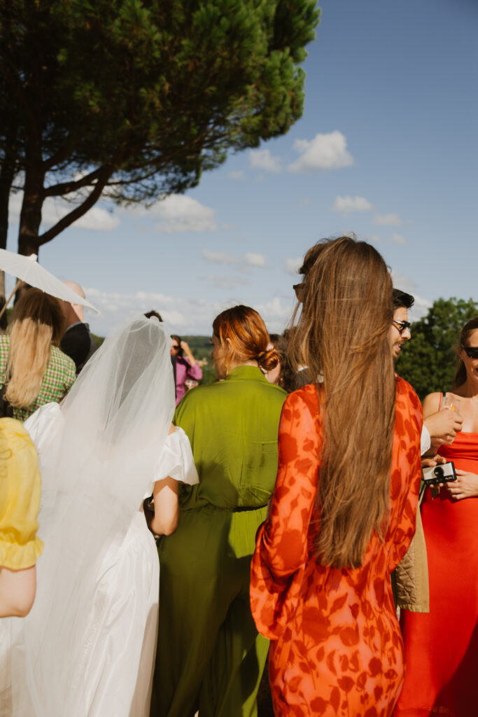 Wedding guests at a Chateau wedding