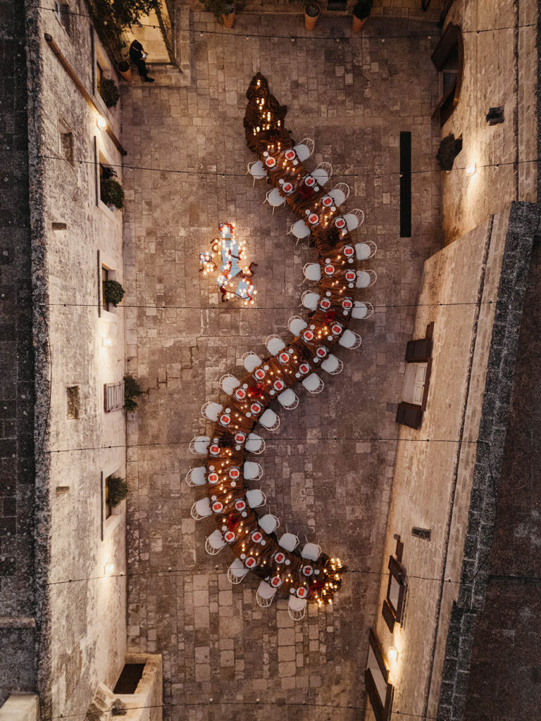 Drone Shot Wedding Reception in Italy