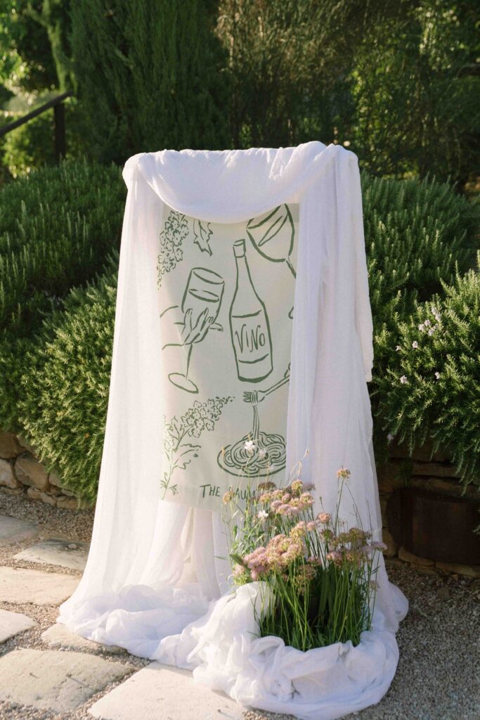 Modern wedding welcome sign textiles